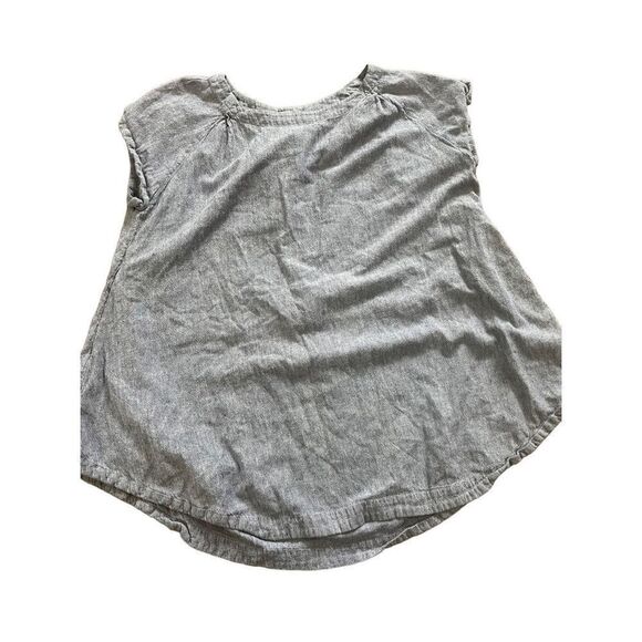 Free People Chambray Tunic Top Womens Small Blue Pockets Oversized Boho coastal - Picture 4 of 9